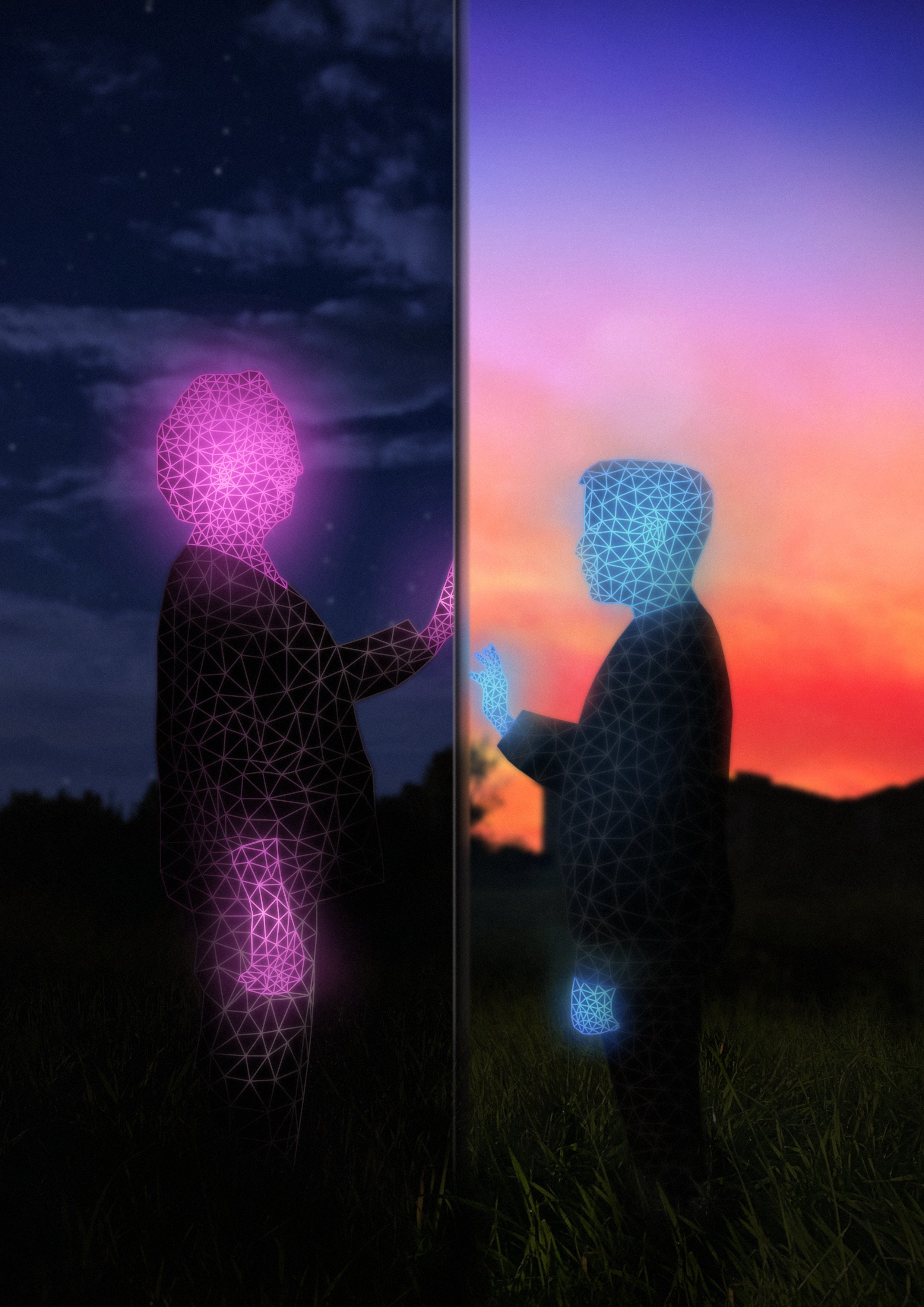 Figura in 3D in un ambiente desolato