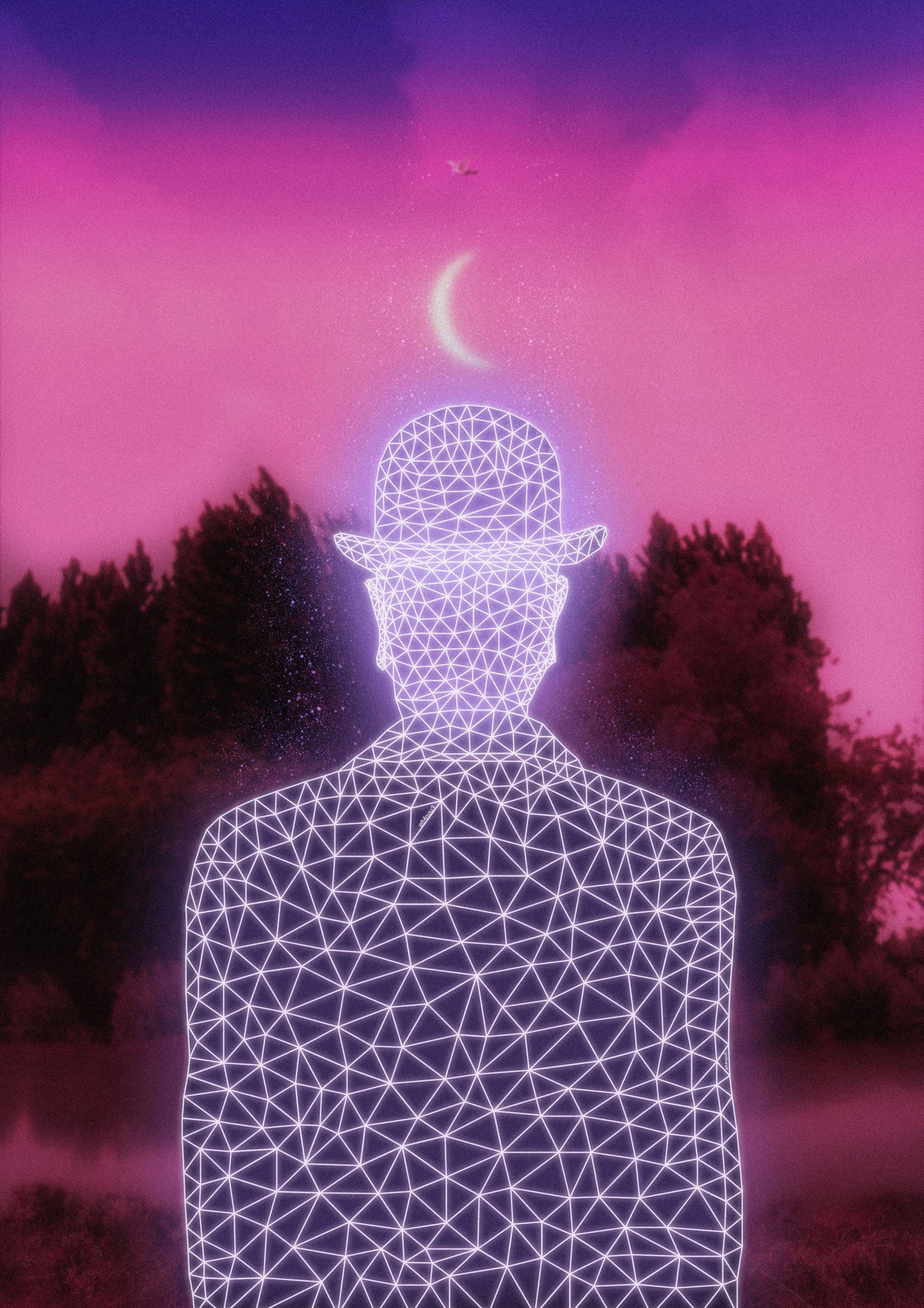 Omaggio a Magritte in stile digitale